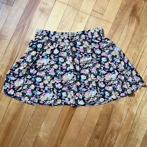 Vero Moda Black Circle Skirt with Pink & Yellow Floral Print